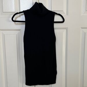 Tommy Bahama Black Sleeveless Turtleneck Top